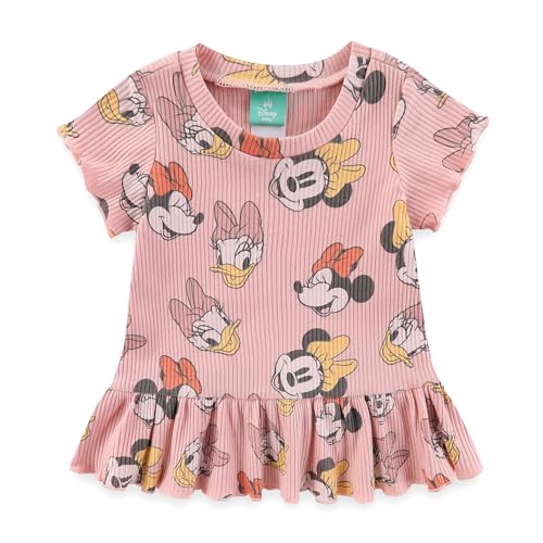 Disney Baby Lilo and Stitch Minnie Mouse Winnie The Pooh Girls Peplum T-Shirt and Shorts Outfit Set for Newborn and Infants - Image 3