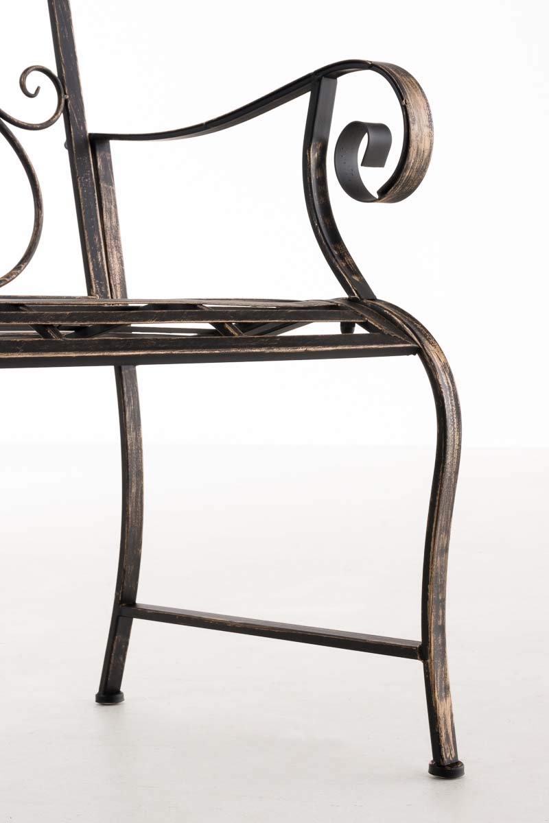 CLP Sedia da giardino Punjab in stile rustico, in ferro laccato, extra robusta, Colore:bronzo