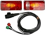 WAMO Radex 5500 Anhänger Rückleuchten komplett verkabelt - inkl. Leuchtmittel