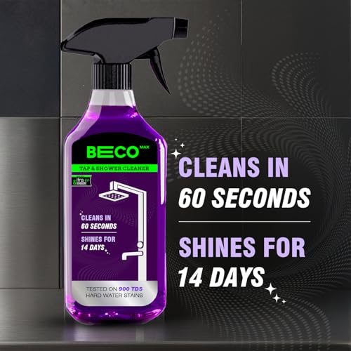 Image of Beco Tap-Shower & Limescale Remover -500 ml | Descaler Liquid | Instantly Removes Stains | Cleans in 60 seconds | Non-Toxic | Max Shine | Suitable for Bathroom, Taps, Showers,Tiles, Mirrors