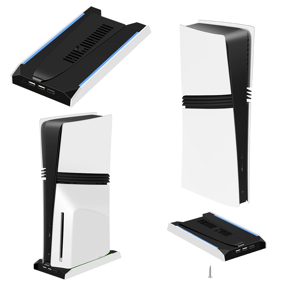 Base console di gioco RGB per PS5 Slim/Pro con ventola di raffreddamento e connettività USB Ventola di raffreddamento universale