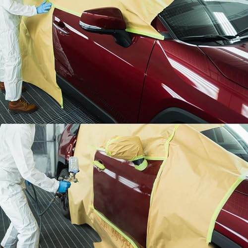 InnoStars Abdeckfolie 4 Rollen, 30cm x 15m Selbstklebendes Malerpapier für Maler und Gipsarbeiten, Malerfolie mit Klebeband, Maskerband mit starker Haftung & einfach entfernbar