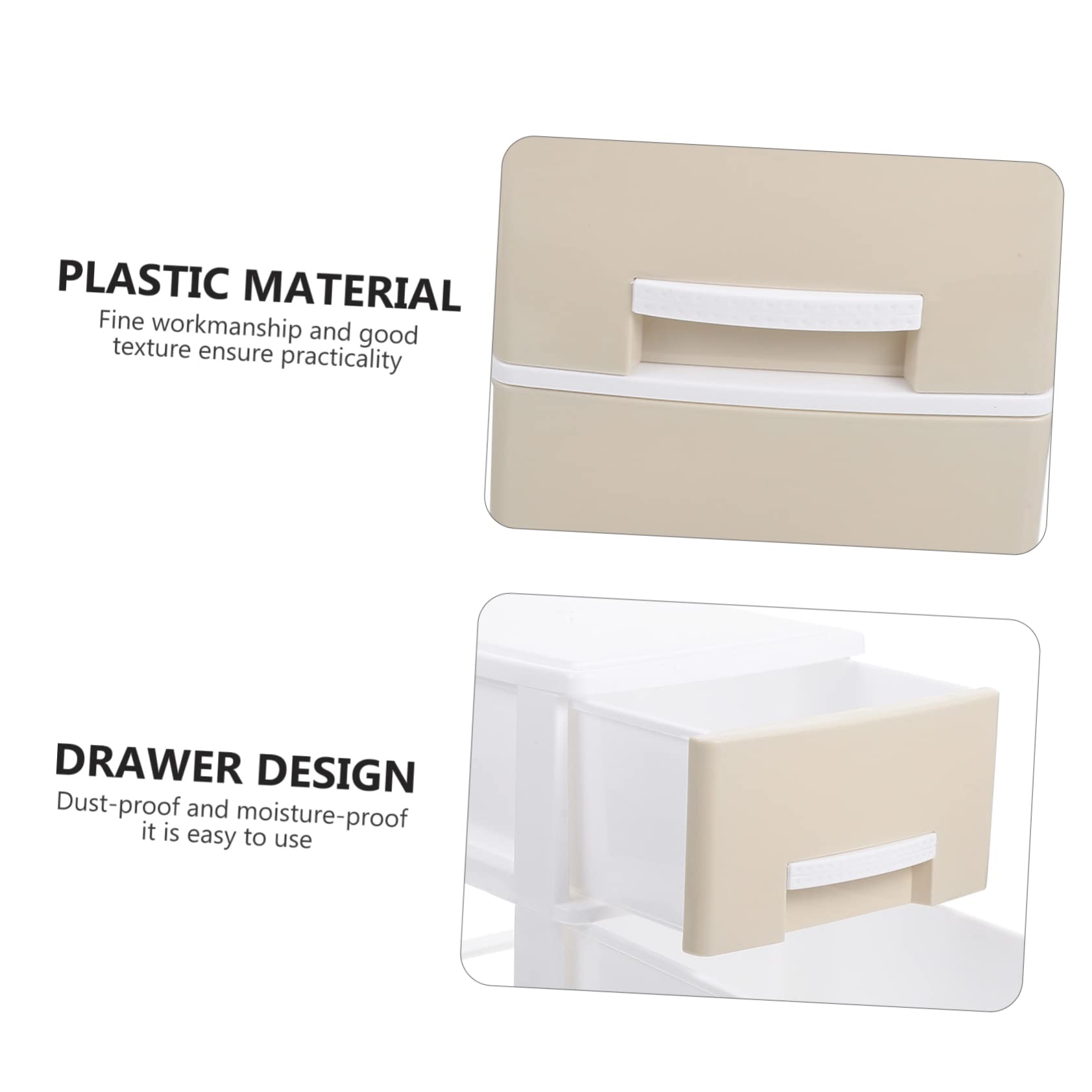 Scatola Portaoggetti da Scrivania a Cassetti, 2 Livelli | Plastico Kaki, Struttura Multiuso e Resistente, per Desktop e Housewarming