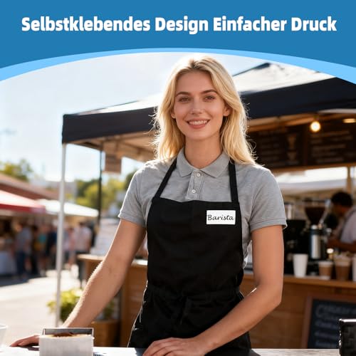 Jyvex 200 Stück Namensetiketten Ablösbar Bedruckbare 80x50mm auf A4 Selbstklebend Namensaufkleber，Namensschild Handbeschriftbar, Namensetiketten für Kleidung Für Laserdrucker Inkjetdrucker