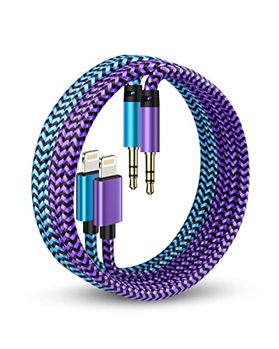 Image of Aux Cord for iPhone, Lightning to 3.5mm male Audio Cable Compatible with iPhone 14 Pro Max, 14 Plus, 13 Max, 12 Mini, X /XR, iPad, iPod, Mfi Apple Auxiliary Wire for Car, Speaker, Headphone -2Pcs /3ft | 3FT Auxiliar Ox Wire for Apple 14Pro 14 Plus 13 Pro Max 13 12 Mini X XR iPad iPod, iPhone Aux Chord for Car Speaker Headphone
