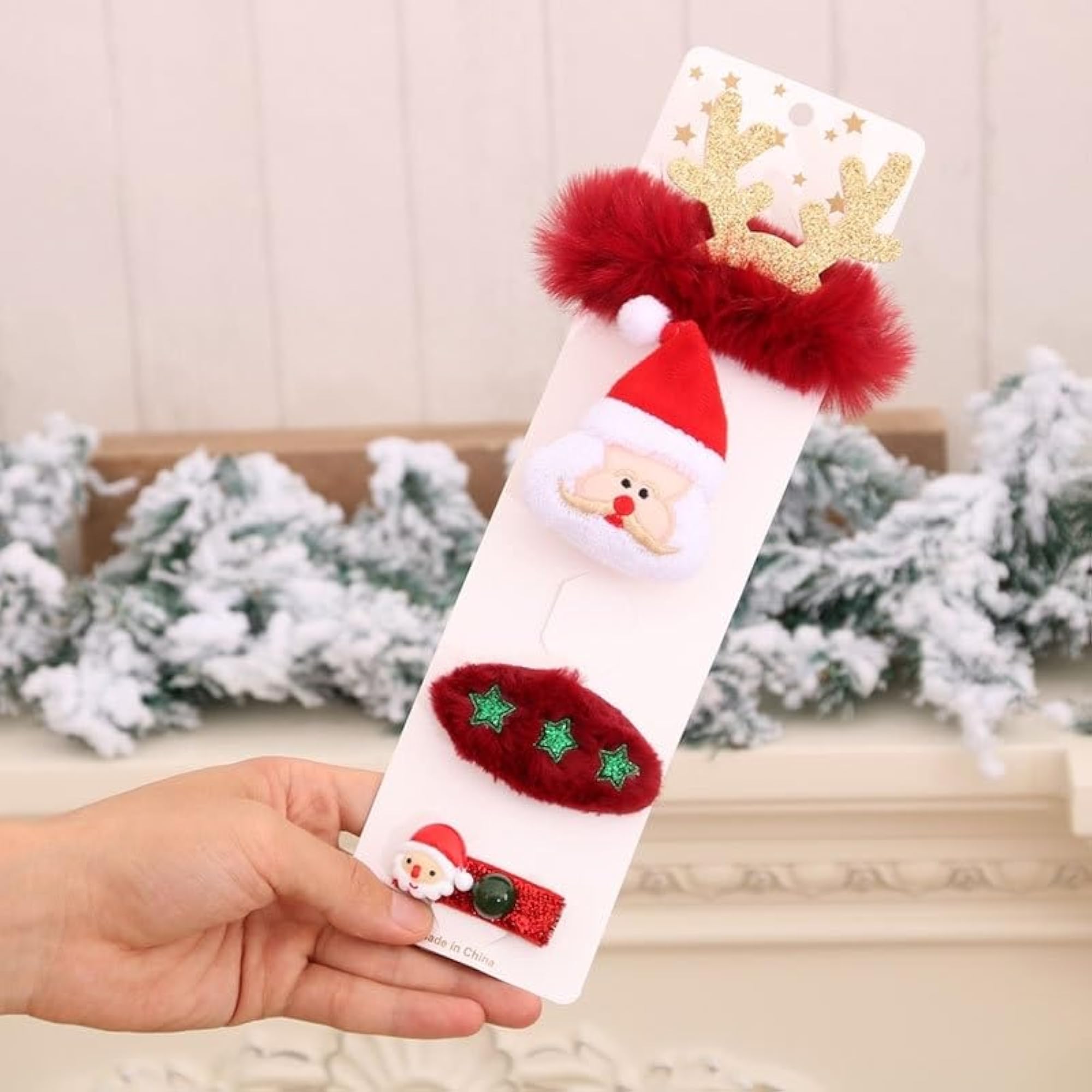 Festive Christmas Brooch & Hair Clip Set for Girls