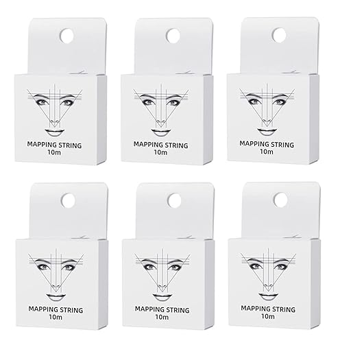 XIAOYU Cadena de mapeo de cejas de 32.8ft, pretintada para microblading, 6 unidades, caja blanca, tinta blanca