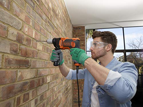 Black+Decker BEH850K-QS 850W 1-Gang Schlagbohrmaschine (Schlagbohrer, 13mm Schnellspannbohrfutter, konstanter Rechts-/Linkslauf, Griffgummierung, Zweihandgriff, inkl HSS Bohrer) BEH850K, 850 W – Bild 8