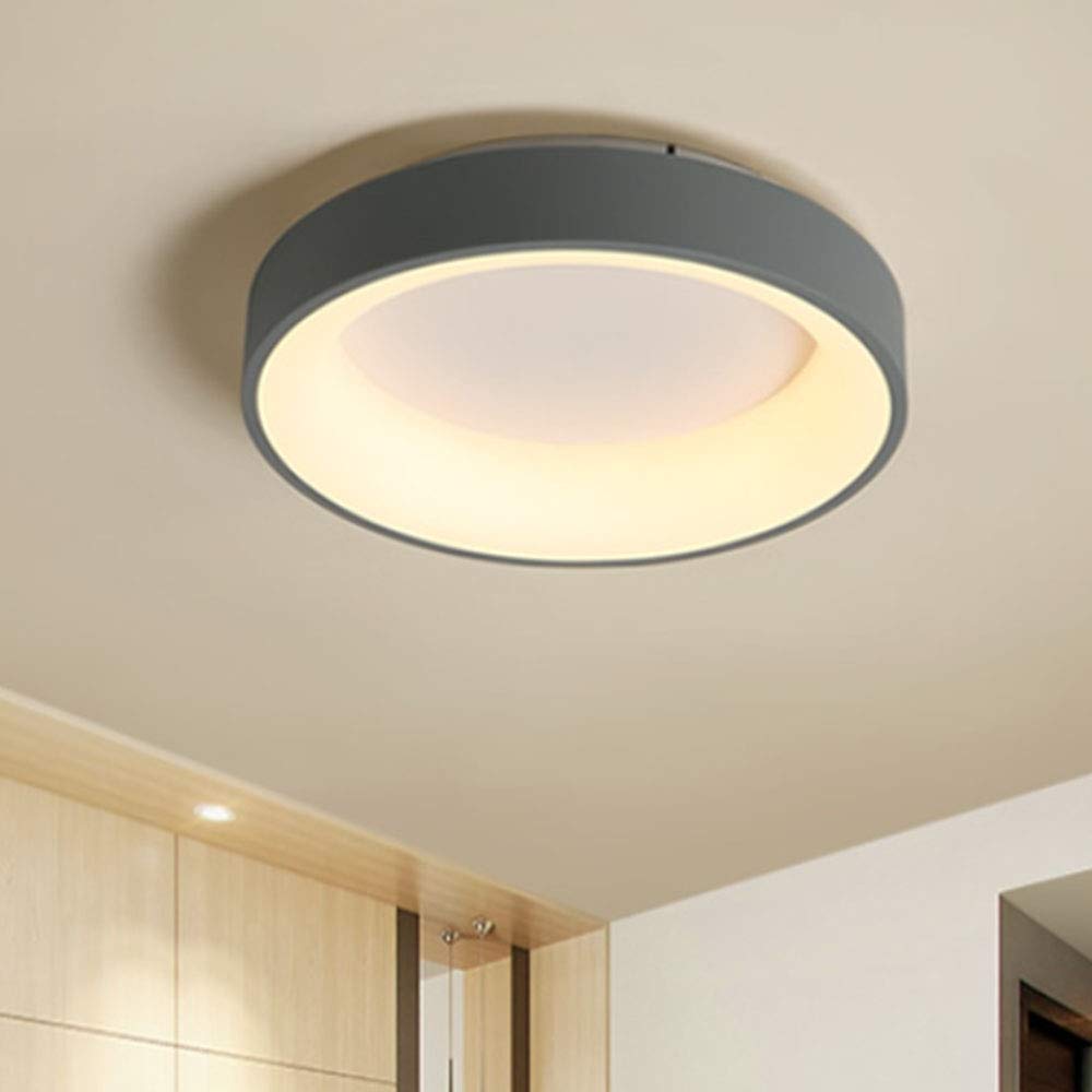 LED Ceiling Light with Remote Control Dimmable Modern Creativity Round Ceiling Lamp Material-Iron Acrylic Apply to Living Room Bedroom Children's Study Light,Gray,Diameter 60cm