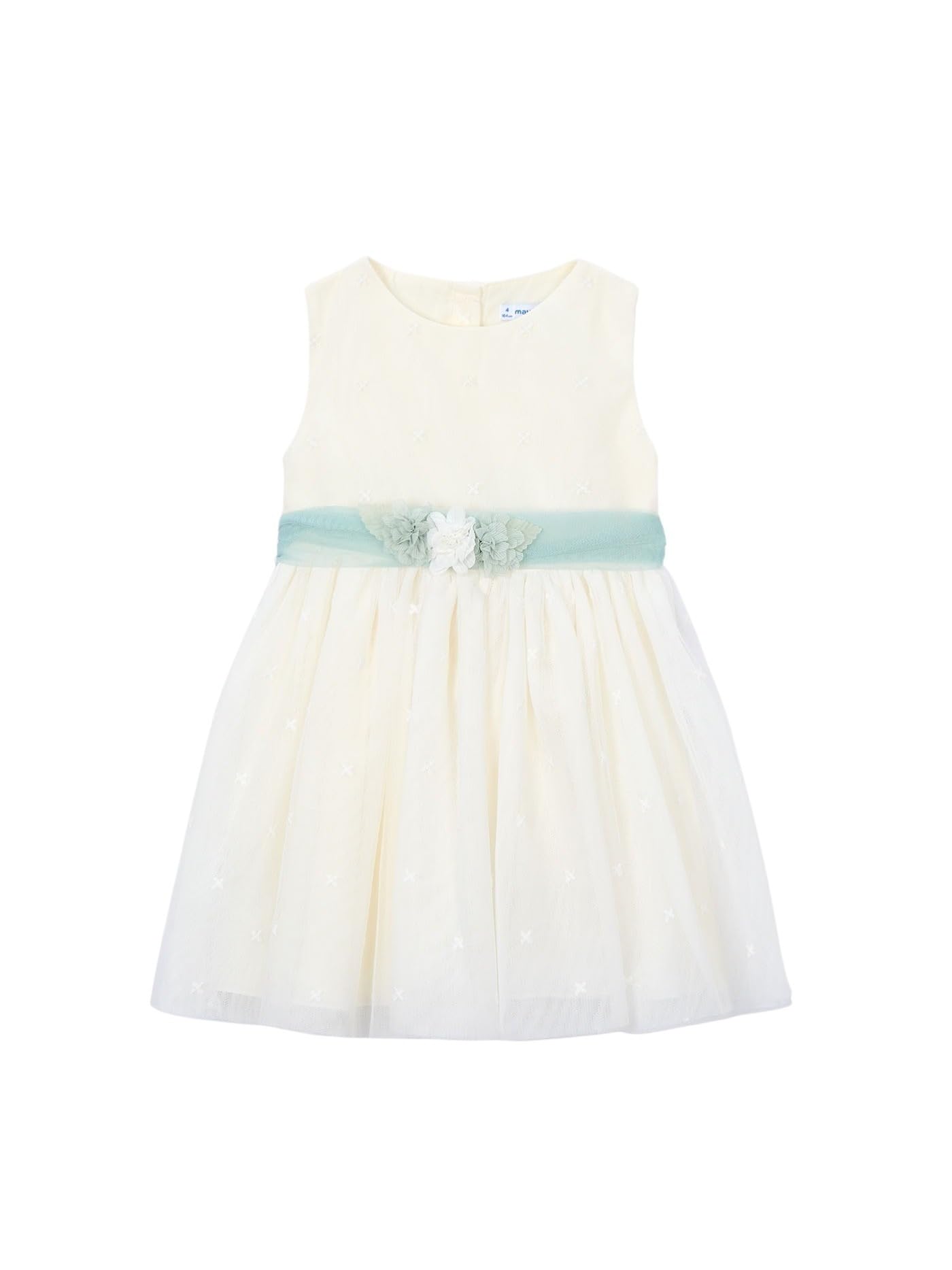 Mayoral Vestito Ricamato per Bambine e Ragazze Ecrù 6 Anni (116cm)
