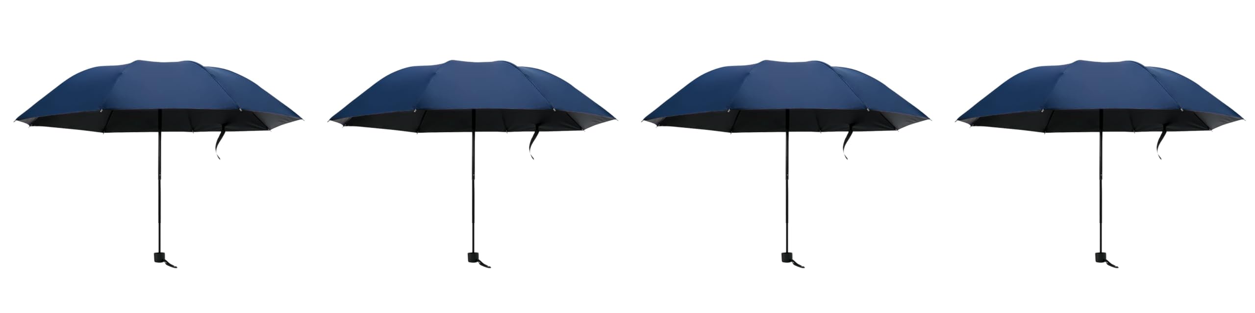 Kuber Industries Pack of 4| 3 Fold Manual Umbrella|Windproof, Sunproof & Rainproof|with Polyester Canopy, Sturdy Steel Shaft & Wrist Straps|Easy to Hold & Carry|Umbrella for Women, Men & Kids |Blue