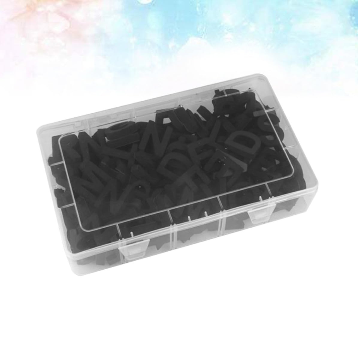 124 Piezas Letras Magnéticas Negras de Eva para Nevera con Caja, Imanes Educativos, Herramienta de Aprendizaje Temprano y Decoración Práctica para Refrigerador
