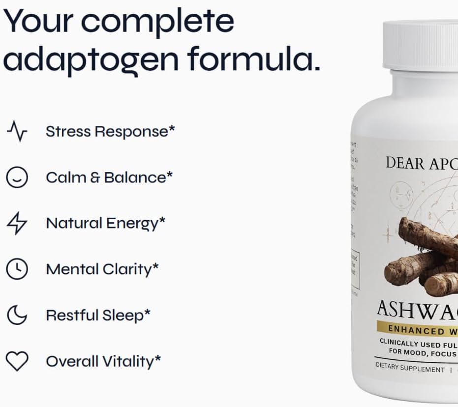 Organic Ashwagandha with BioPerine® | 600mg Root Extract | Black Pepper for Absorption | 60 Vegetarian Capsules | Non-GMO, Gluten Free