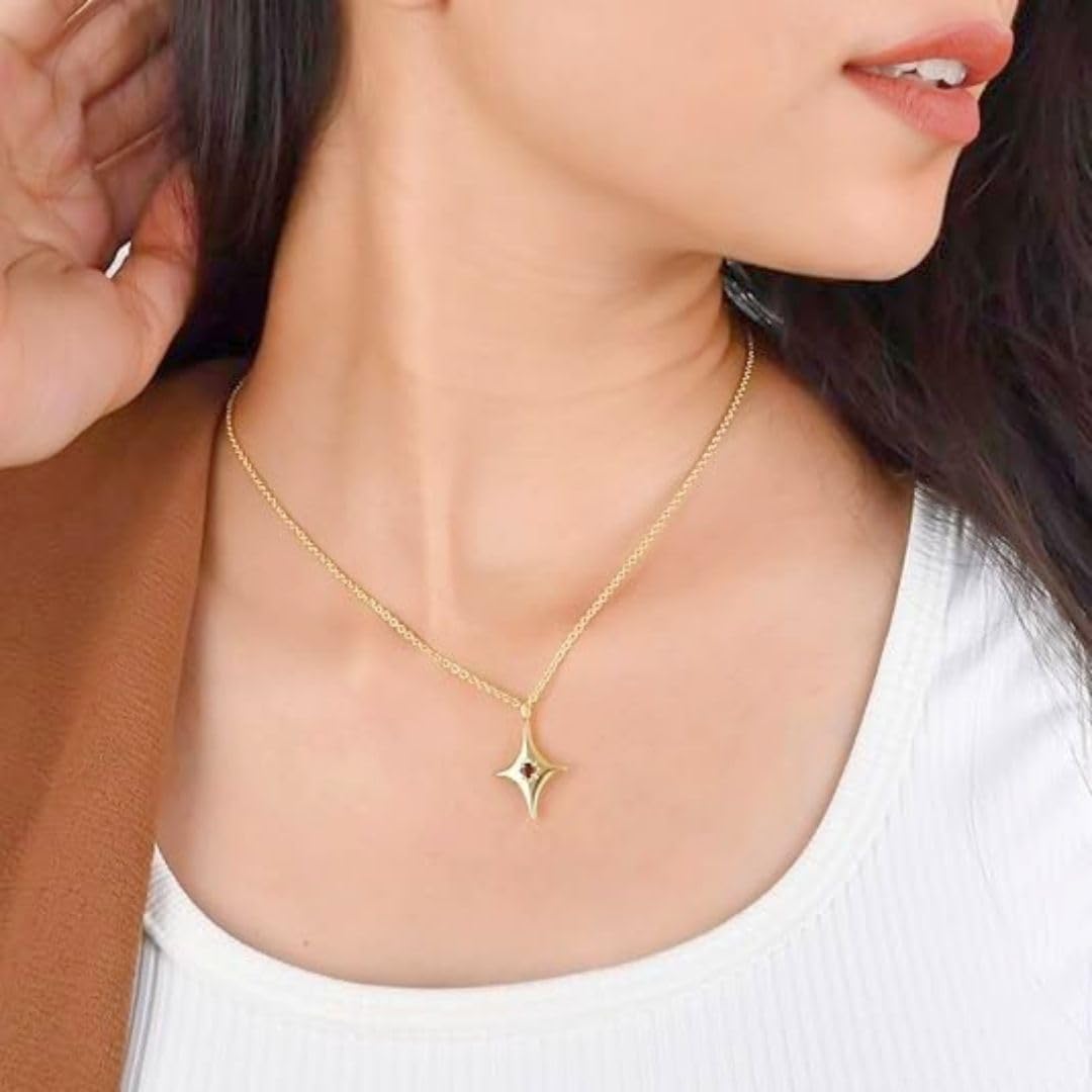 Gempires North Star Pendant Necklace for Women 14K Gold Plated Dainty Celestial Charm Lightweight Minimalist Jewelry Elegant Gift for Birthday Anniversary or Everyday Wear - Image 2