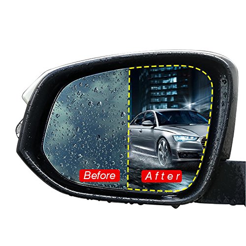 PassBeauty 2Pcs Car Rear View Mirror Protective Film Nano Coating Rainproof Anti Fog 175x200mm