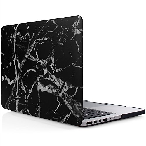iDOO Hard Plastic Case ONLY for (Previous Generation) MacBook PRO 15 inch (Model A1398) with Retina Display NO CD Drive - Black Marble