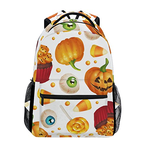 Mochila escolar Halloween Dia de Ação de Graças Abóbora Açucareiro Olhos Outono