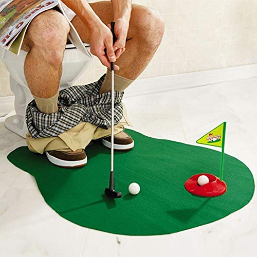 Bathroom Toilet Mini Golf Game Potty Putter Novelty Putting Gift Toy Trainer...