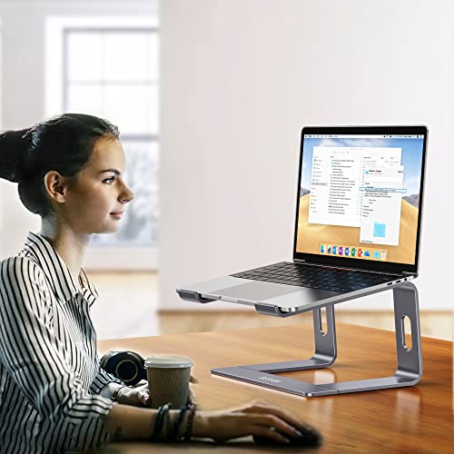 Image of BESIGN LS03 Aluminum Laptop Stand, Ergonomic Detachable Computer Stand, Notebook Holder, Laptop Mount Compatible with Air, Pro, Dell, HP, Lenovo More 10-15.6 inch Laptops, Space Gray