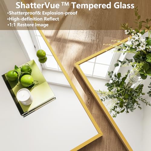 Image of Koonmi 77 inchx38 inch Floor Mirror Full Length, Large Gold Mirror