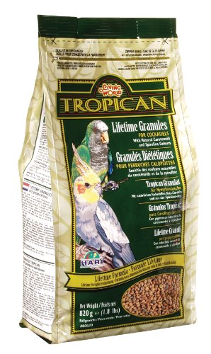 HARI Tropican Bird Food, Hagen Parrot Food with Peanuts & Sunflower Seeds, Maintenance Parrot Granules 2 mm, Lifetime Formula, 1.8 lb Bag