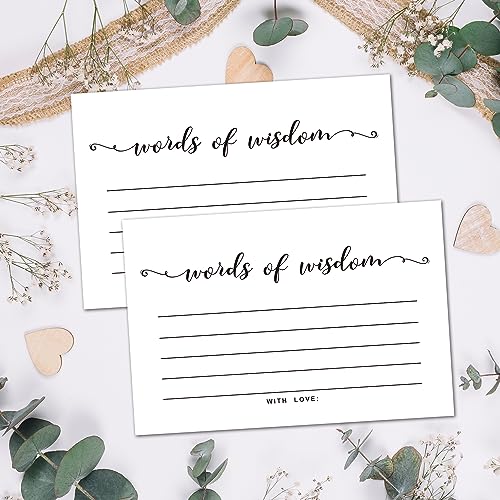 50 Words of Wisdom Advice Cards, Advice and Wishes Cards-Marriage or Wedding Advice Cards-Well Wishes for Bridal or Baby Shower Party Games, 4\"x6\" Cards - Thumbnail 3