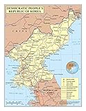 Palmetto Posters 24x31 Laminated Poster: Large detailed political and administrative map of north korea (dprk) with roads railroads cities and airports