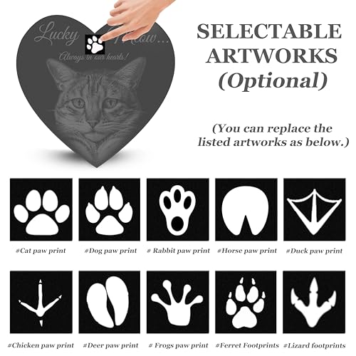 Image of ADFSTONE 12 inch Heart Shaped Pet Memorial Stones Personalized Dog Remembrance Gifts, Customized Cat Picture Grieving Plaque, DIY Gravestone, Custom Sympathy Photo Gift, Animal Grave Markers