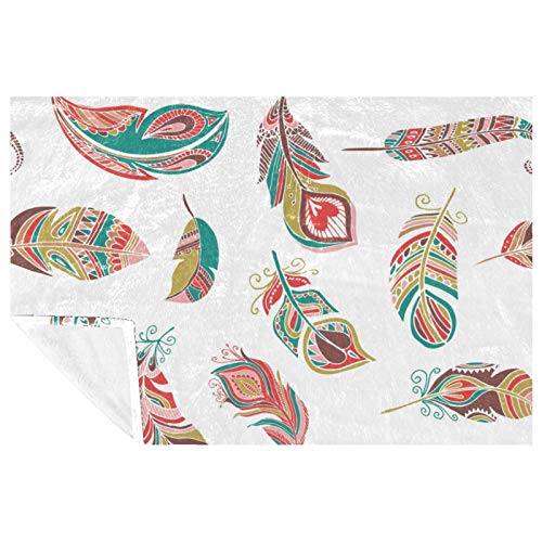 Couverture douce et chaude plumes style bohème pour lit, canapé et camping - 2