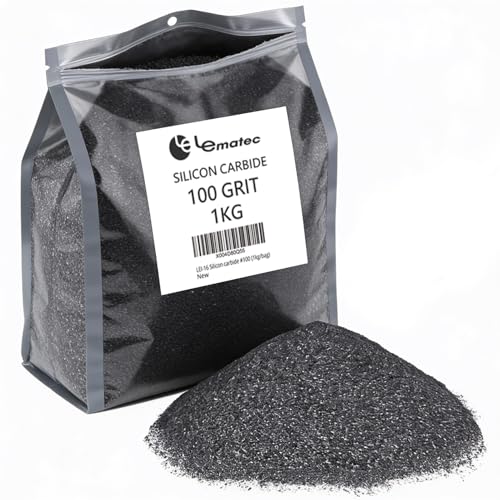 LE LEMATEC Silicon Carbide Sandblasting Media - Abrasive Blasting Sand for Surface Prep, Rock Tumbler Grit, Metal Polishing & Paint Removal - Professional Grits for Sandblaster - #100