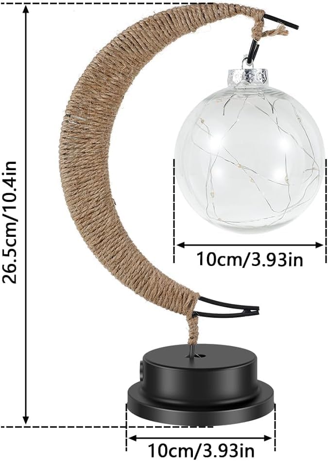 Miniatura 5 de Lámpara lunar encantada con USB  pilas LED, lámpara de luna colgante, luz nocturna, luna creciente, lámpara de luna mágica, lámpara de luna para