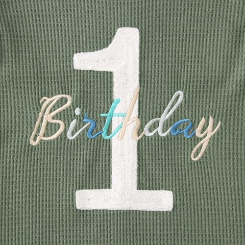 Ritatte Baby Boy 1st Birthday Outfit One Birthday Embroidery Romper Sleeveless Jumpsuit Cute Summer One Year Old Overalls4