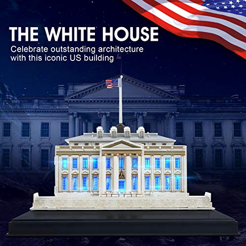 Cubicfun 3D Puzzles For Adults And Kids Led White House Architecture Model Kits, Home Decoration And Birthday Gifts For Women And Men, The U.s. Building Night Mode 56 Pieces #TOP1