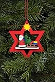  Baumbehang Weihnachtsmann im roten Stern zum Hänge, vom Erzgebirge