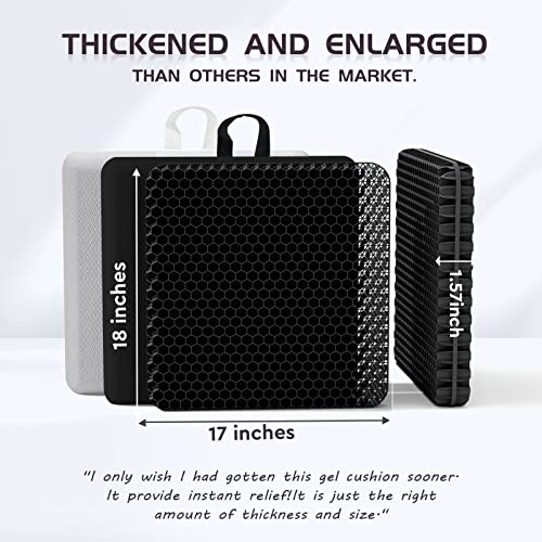 Gel Seat Cushion For Long Sitting On Office & Home Chair (Extra Large & Thick), Soft Support & Breathable, 2 Non-Slip Cover Car Seat Cushion And Wheelchair Reduce Sweat For Hip Pain, Absorbs Pressure #TOP6