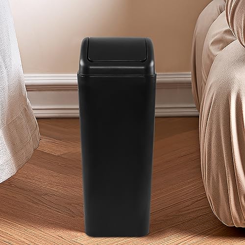 Image of 2-Pack 14 Liter Swing Lid Garbage Can, Plastic Small Trash Bin Wate Bin