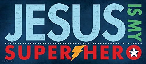 Pink Petunia Art Jesus is My Superhero by Stephanie Marrott; 8"x18" Unframed Print