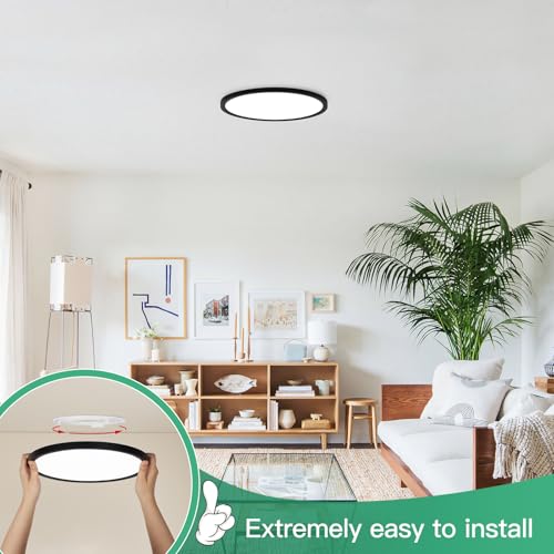 Image of Brightever 7 Inch LED Flush Mount Ceiling Light Fixture, Dimmable, 1200LM