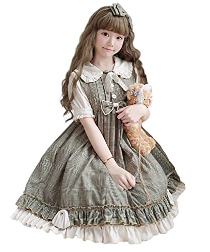 milky time] ゴスロリ カレッジドレス格子縞 ドレスウールマント  