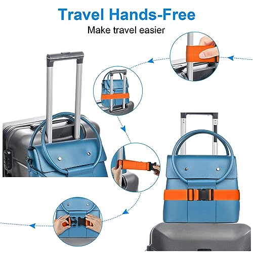 Image of 4 Pack Luggage Straps for Suitcases TSA Approved, Travel Belt, Suitcase Strap, by Hiuysid (Orange)