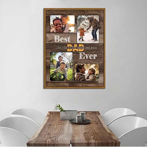 Miniatura 5 de Lienzo enmarcado personalizado para pared, regalo para el día del padre, personaliza tu foto en lienzo, impresiones en lienzo con tu foto, regalo