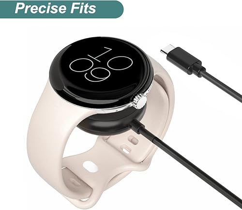 Miniatura 2 de Cargador para Google Pixe Watch Repalcement USB-C Cable de carga para Google Pixe Watch 33 pies33ft negro