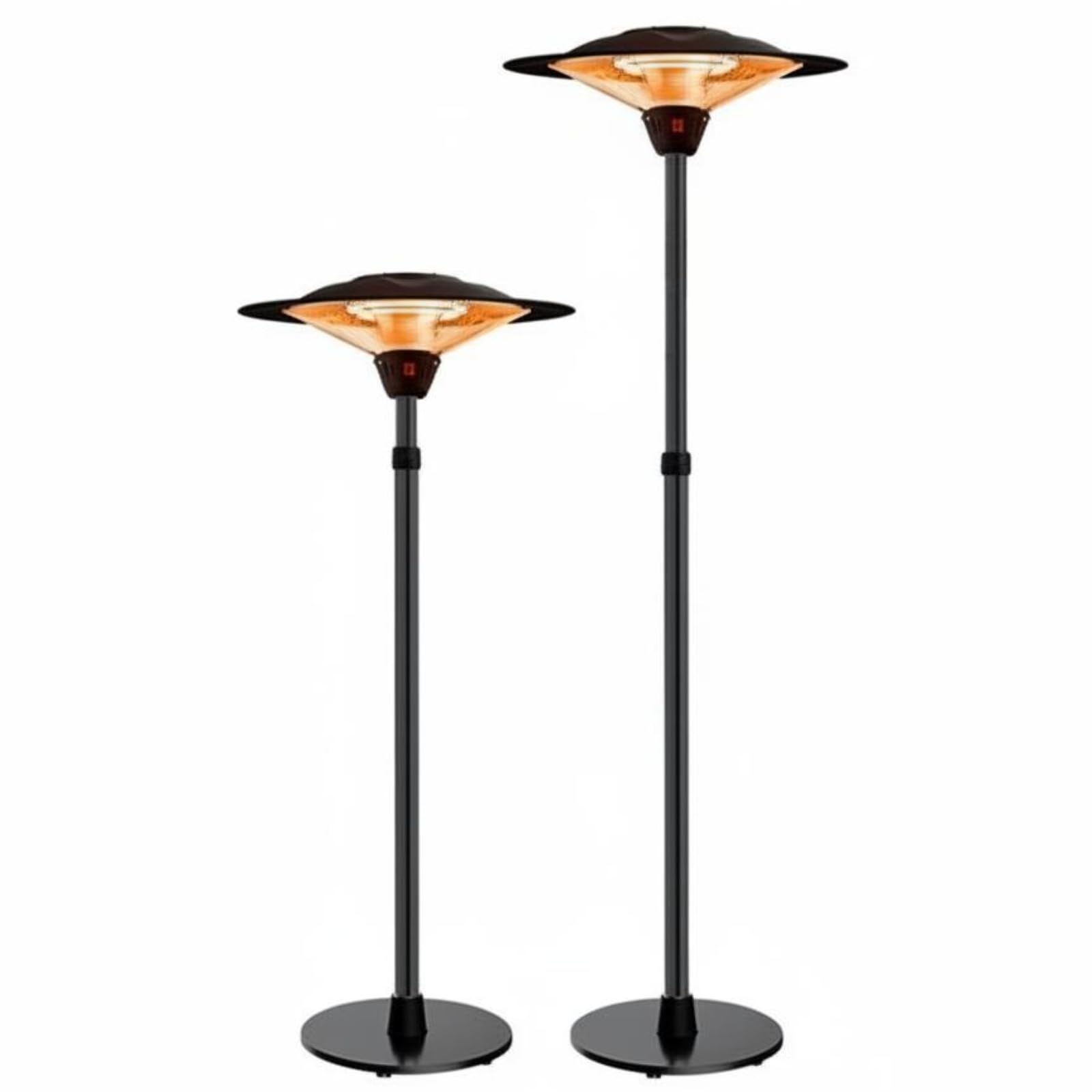 Electric Outdoor Heater, Adjustable Height, Infrared Patio Heater, Waterproof, for Porch Black Large Button-image-6
