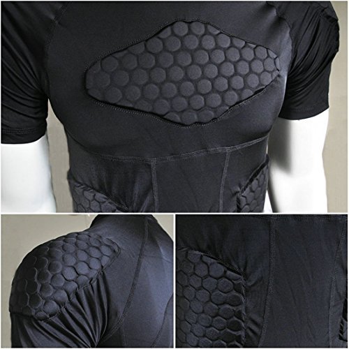 Tuoyr Padded Compression Shirt Chest Protector Undershirt For Football Soccer Paintball Shirt #TOP4