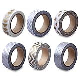 LolliZ Washi Tape – Champagne Celebration Set with Six Rolls of fun and festive colors