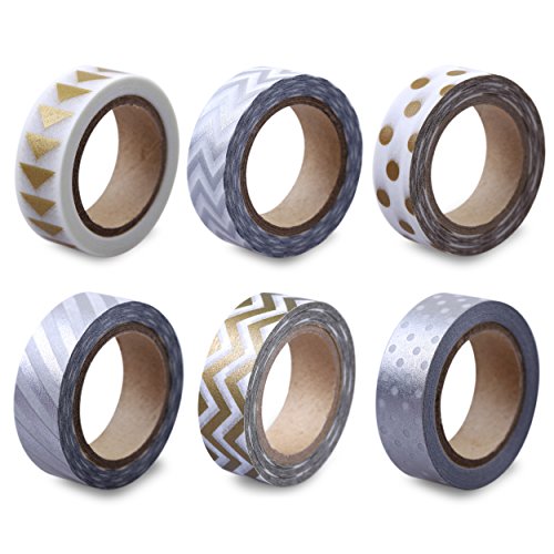 LolliZ® Washi Tape – Champagne Celebration Set with Six Rolls of Fun and Festive Colors