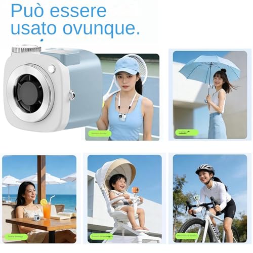 Ventilador recargable de mano con pantalla digital y flujo ajustable 5