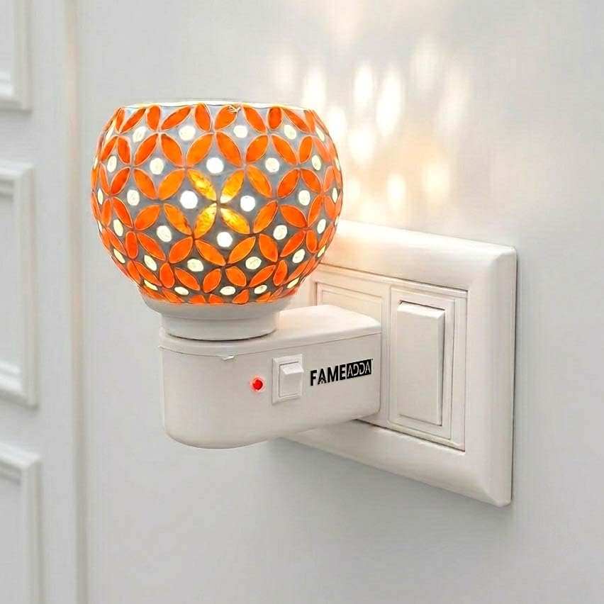 Image of Glass Kapoor Dani Electrical Camphor for Home /Kapurdani Night Lamp /Multi Functional Essential Oil Diffuser /Camphor Burner Diffuser for Puja Essentials Machine with On /Off Switch for Heating