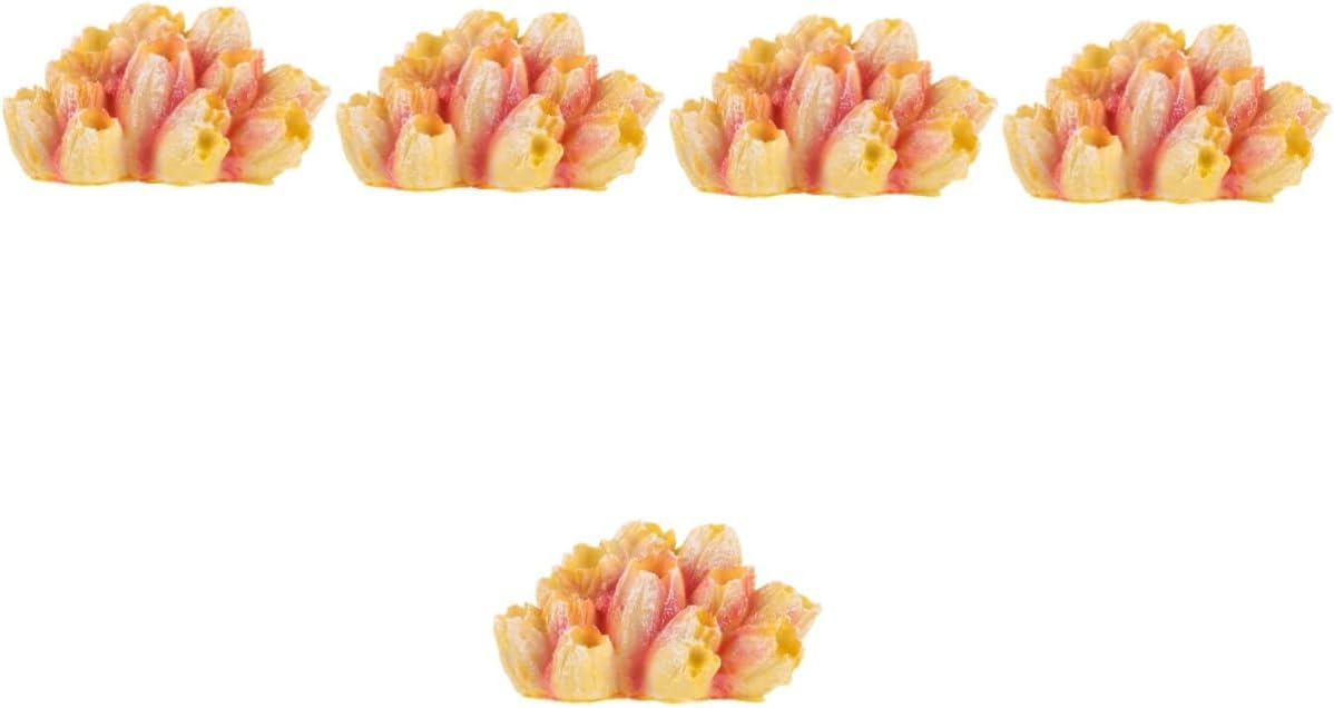 GALPADA 5pcs Aquarium Simulated Coral Reef Fish Decor Lifelike Resin Coral Figurine for Fish Tank and Aquarium Decoration Sea Anemone