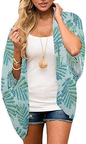 Women's Floral Kimono Cardigan Summer Loose Chiffon Beach Open Front Cover Up Tops